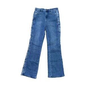 Guess Y2K Los Angeles Women’s 28” Jeans Light Wash Denim White Side Logo Stripe